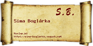 Sima Boglárka névjegykártya